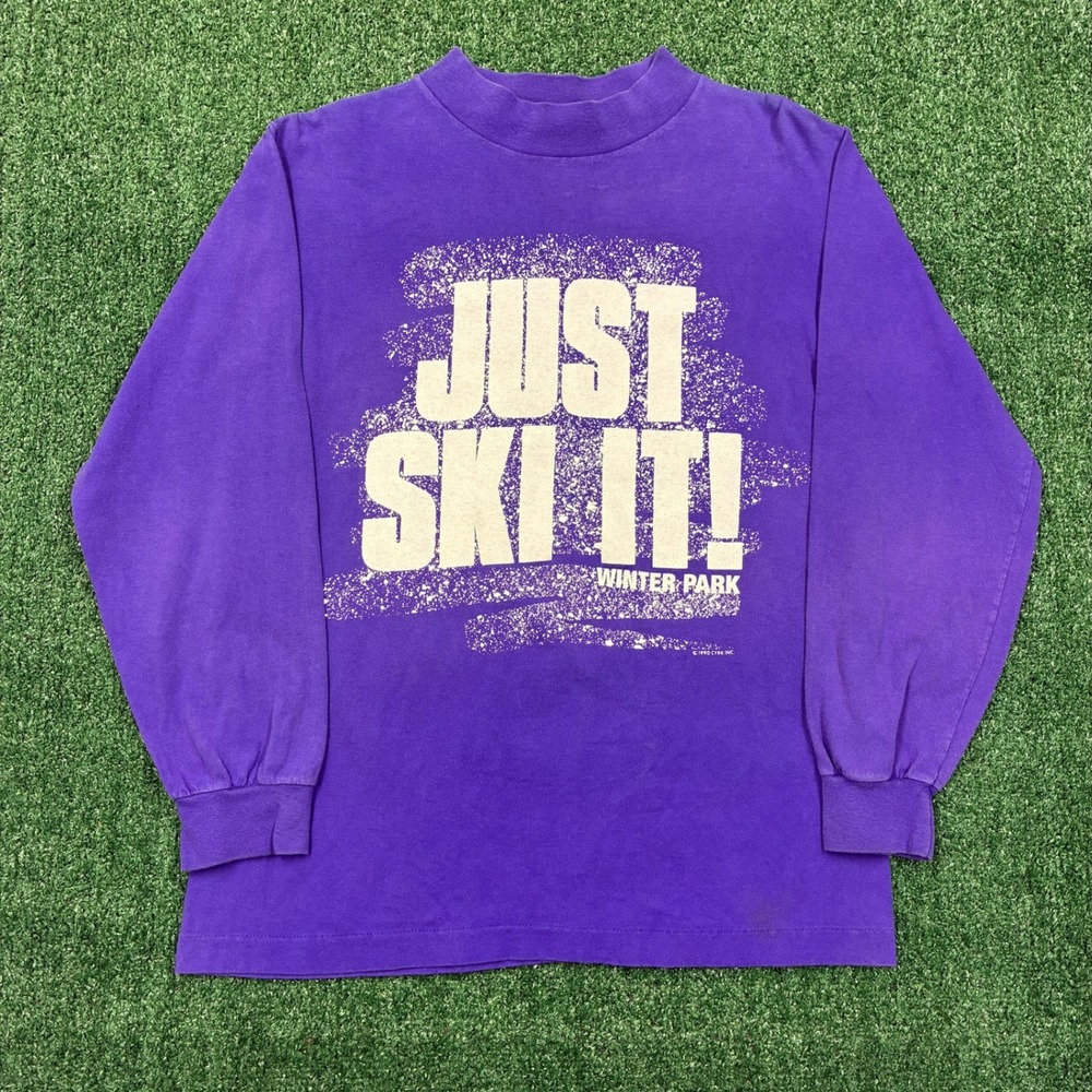 Vintage 90s CYRK Just Ski It Winter Park Long Sleeve‎ T-shirt